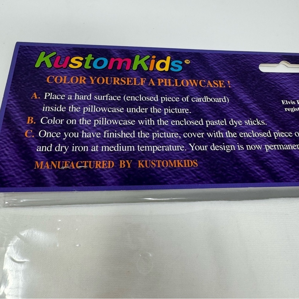 Vintage Elvis Presley Color My Dreams Pillowcase Art Kit by KustomKids NWT - Picture 5 of 8
